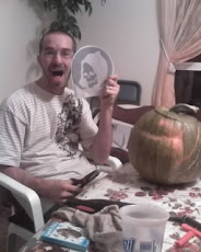 here is daniel being a goof ball, carving his pumpkin!