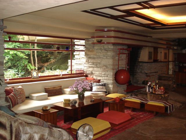 Wohnzimmer               - Seite 3 Fallingwater+living+room