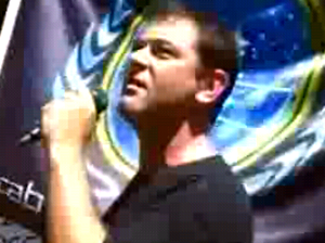 click for example of Saxton's protest speech on YouTube Aaron Saxton protest speech