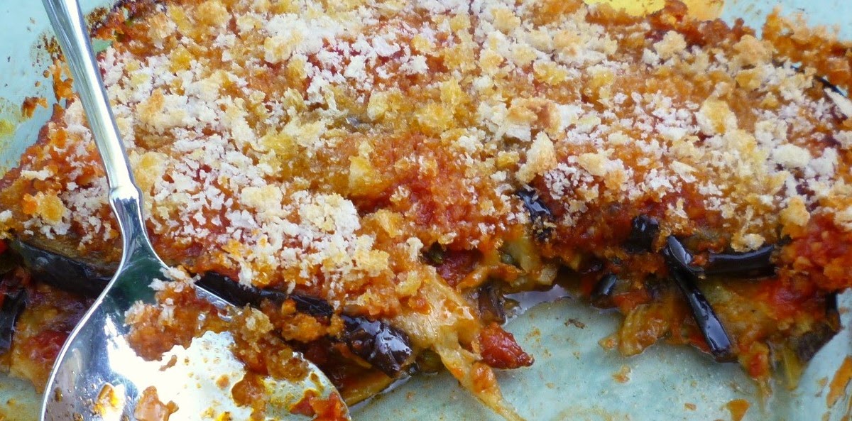 For Love of the Table Gratin of Eggplant & Tomatoes and Some Thoughts on Fresh Bread Crumbs