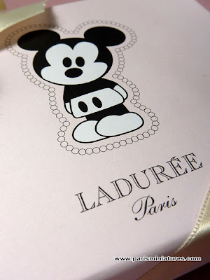 Closer View of the Limited Edition Ladurée Mickey Mouse Macaroon Box Close Up of Ladurée Mickey Mouse Macaroon Box