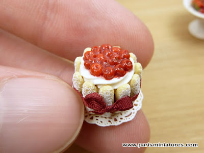 So Small and Delicate! Miniature Cherry Charlotte held in hand