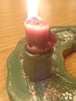 A purple candle for the first week of advent