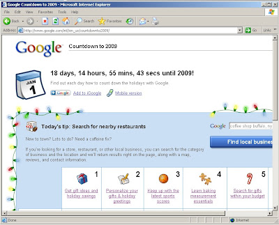 Google Countdown to 2009