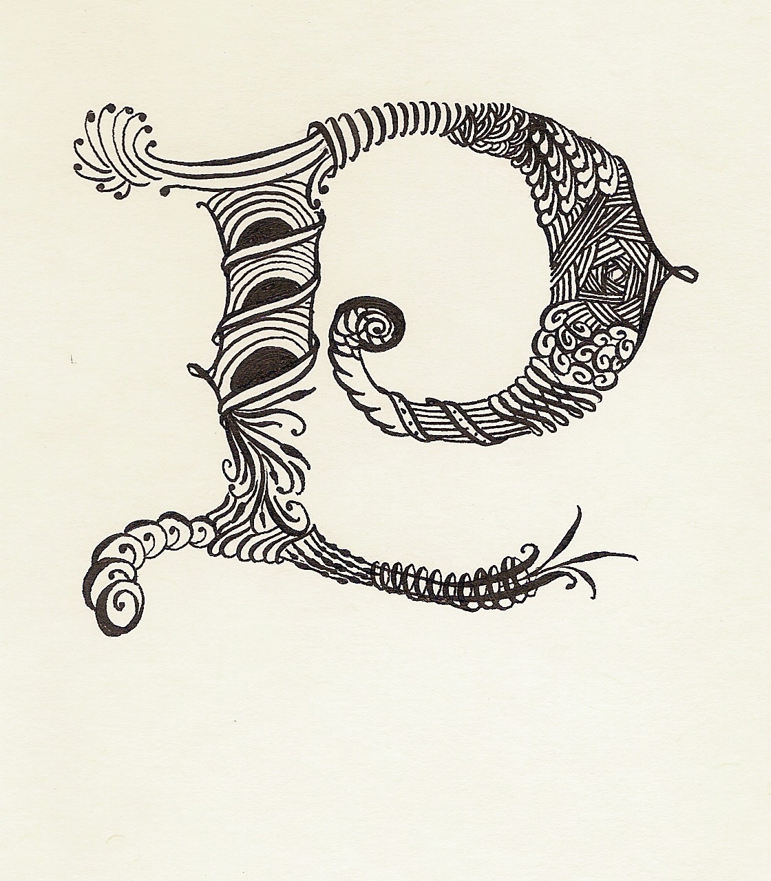caligraphy letter j
