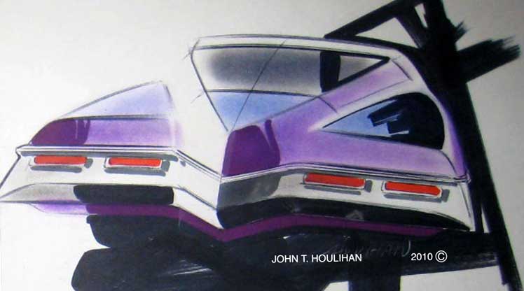 '71 Buick Riviera boattail sketches