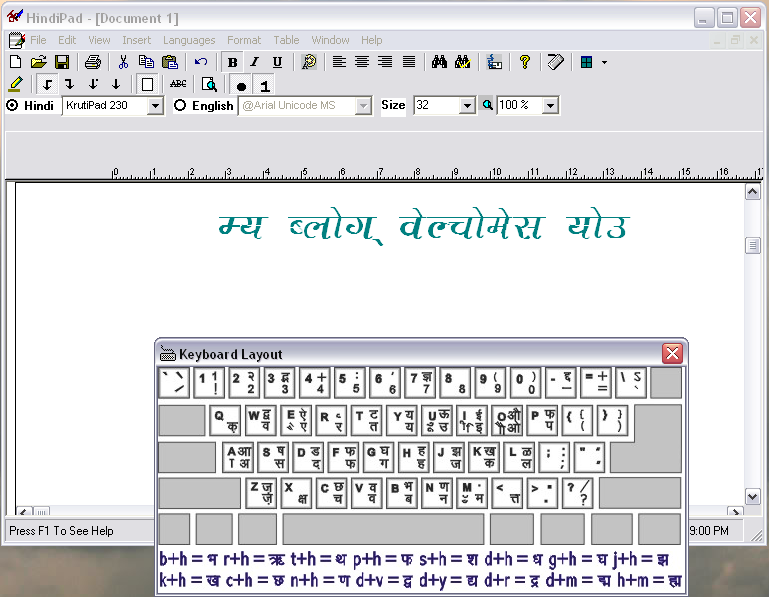 Software Solutions Hindi Word Pad