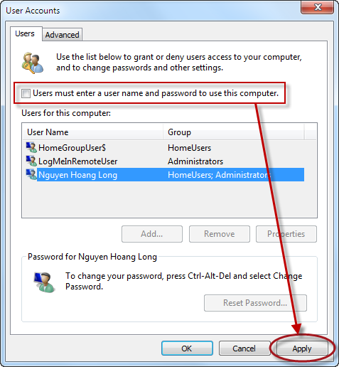 Tự động đăng nhập vào Windows 7, bỏ qua màn hình Welcome  Automatically+Log+On+03
