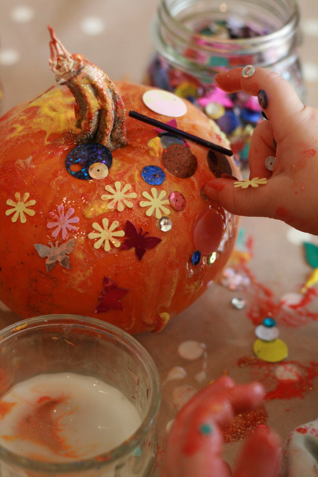 Glitter Ocean Slime Jars - A Pumpkin And A Princess