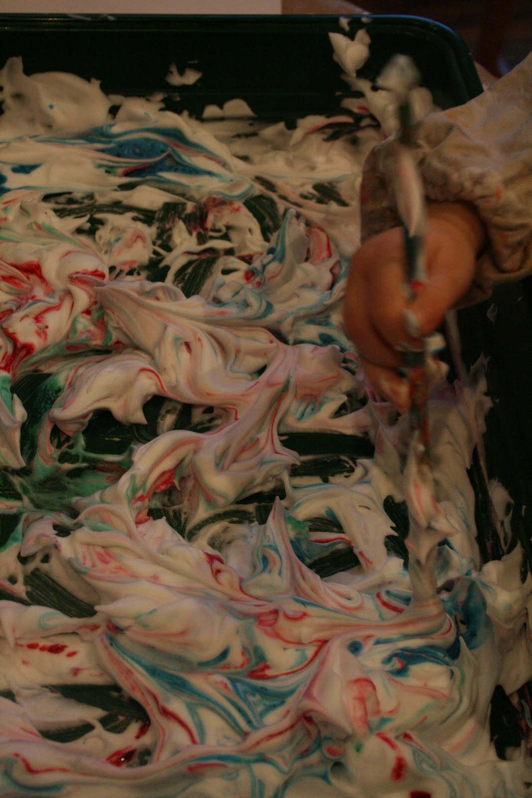 Shaving Foam Marbling Valentine's Hearts The Imagination Tree