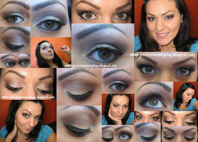 winged eyeliner, false lashes, natural look