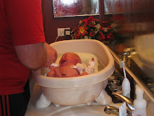 Avery's first bath, Oct 28th
