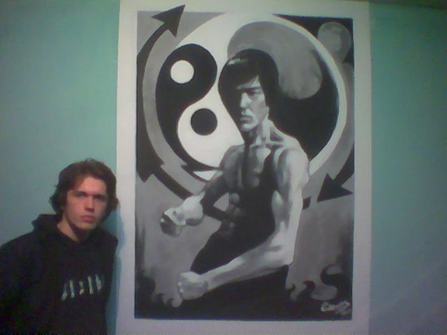 me with my painting on wall