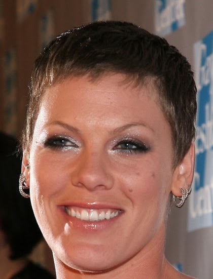 woman and men hairstyles pink