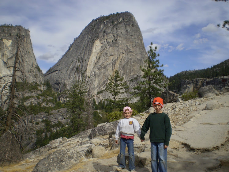 Kids 2 and 3 Hiking Around Half Dome in Yosemite