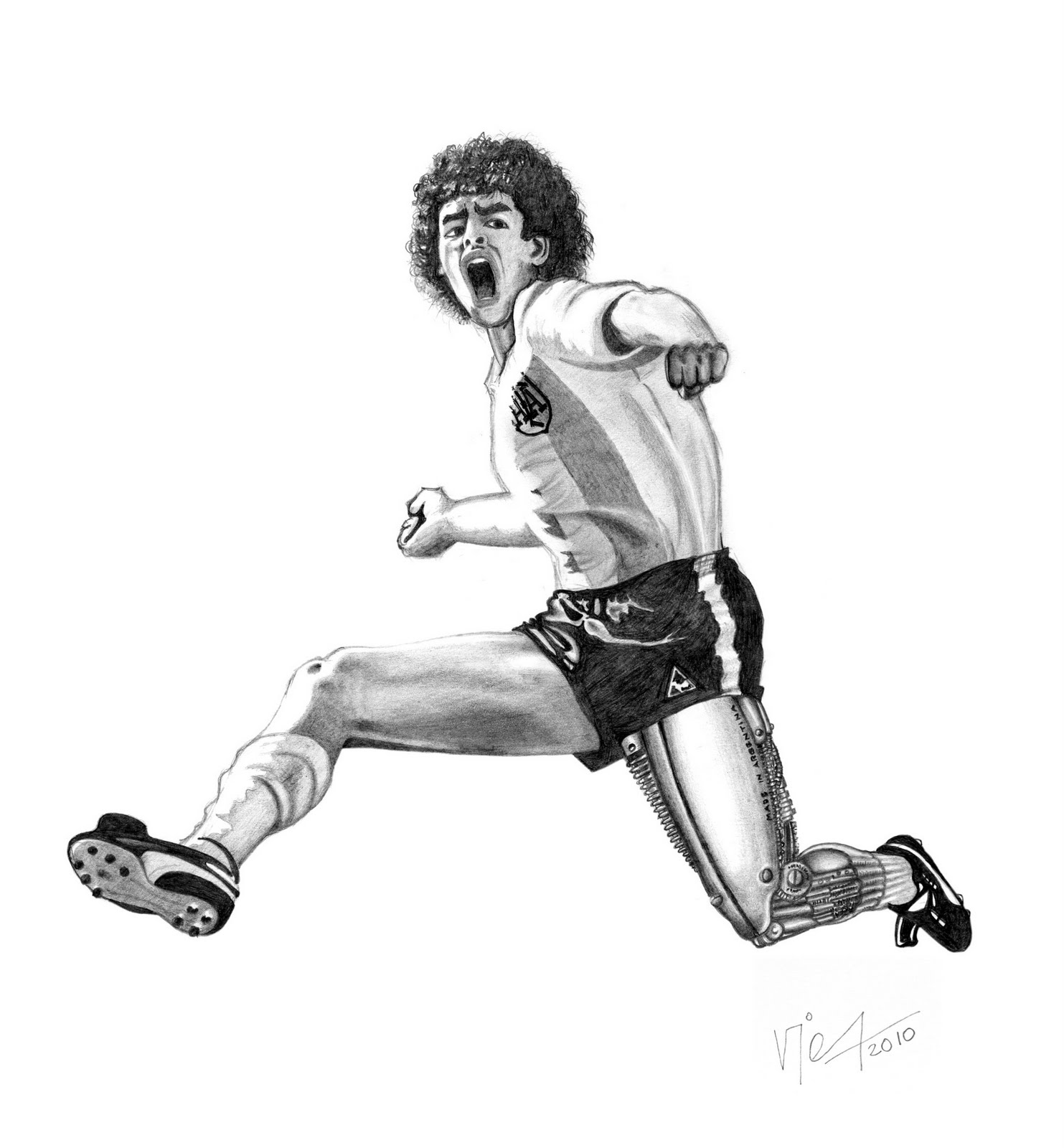 J a v i e r · N o b i l e (vier): Diego Armando Maradona -Africa 2010