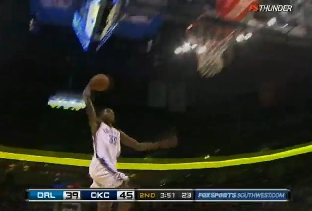 Oklahoma City Thunder Kevin Durant Tomahawk Slam Off Stealing On Defense