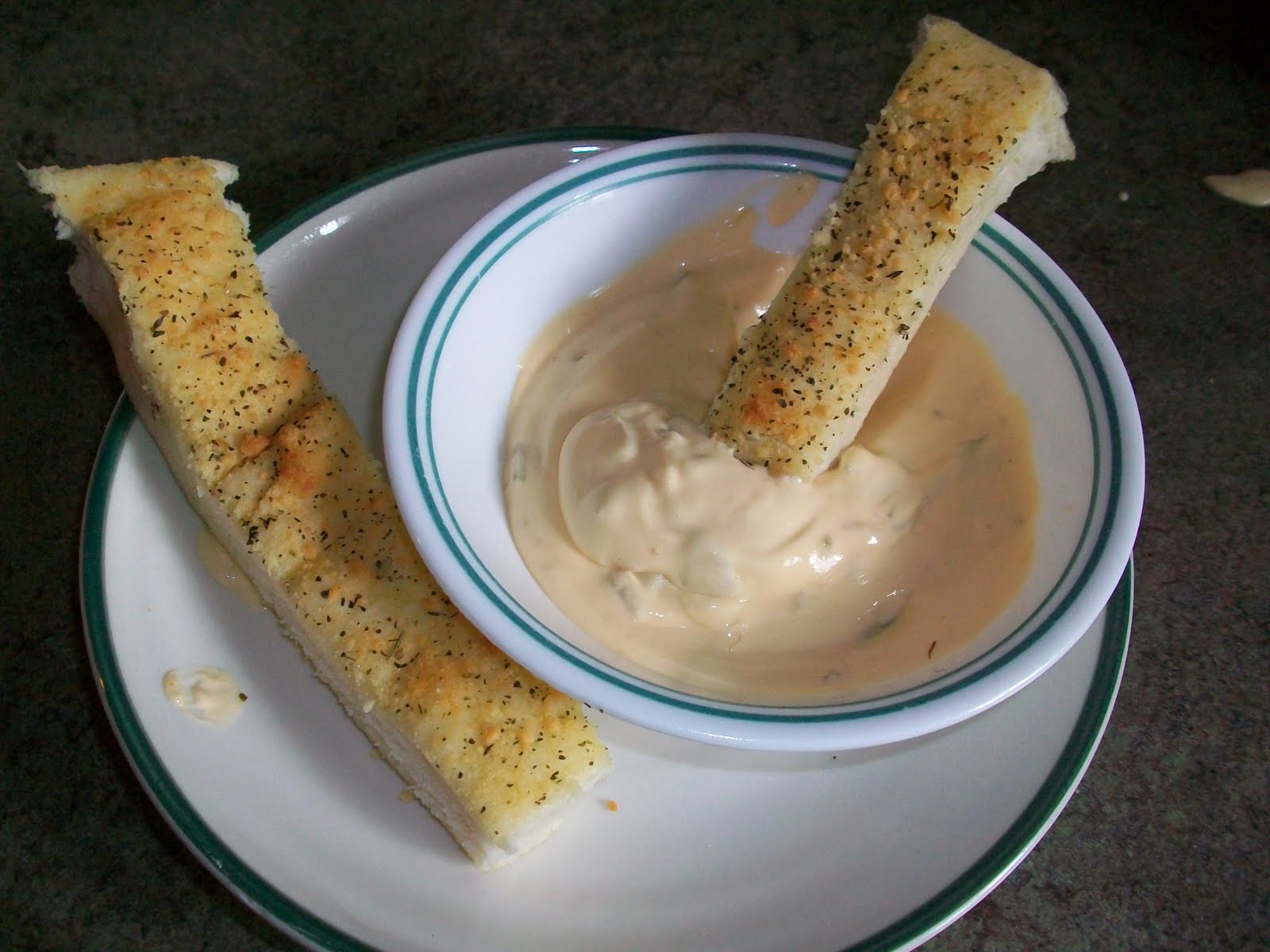 Double the Deliciousness Breadsticks with Cheese dip!