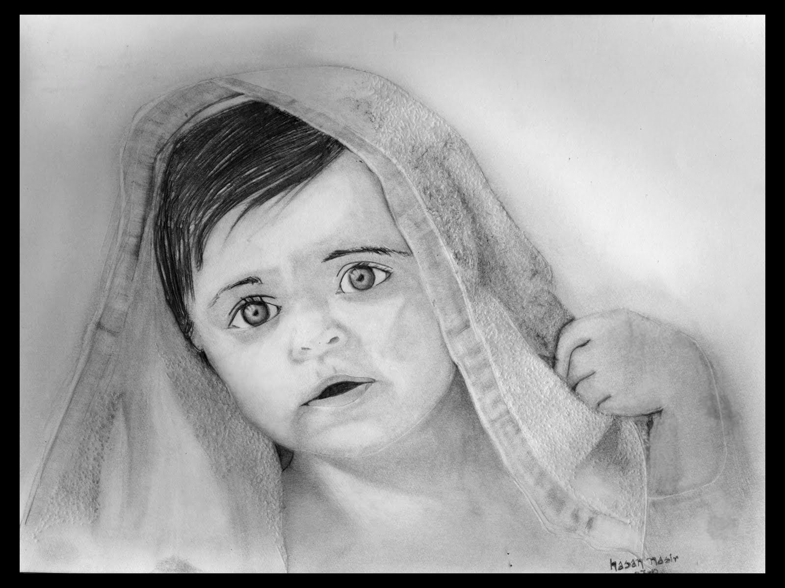 pencil sketch baby