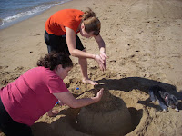 Building a sand castle...artists at work!
