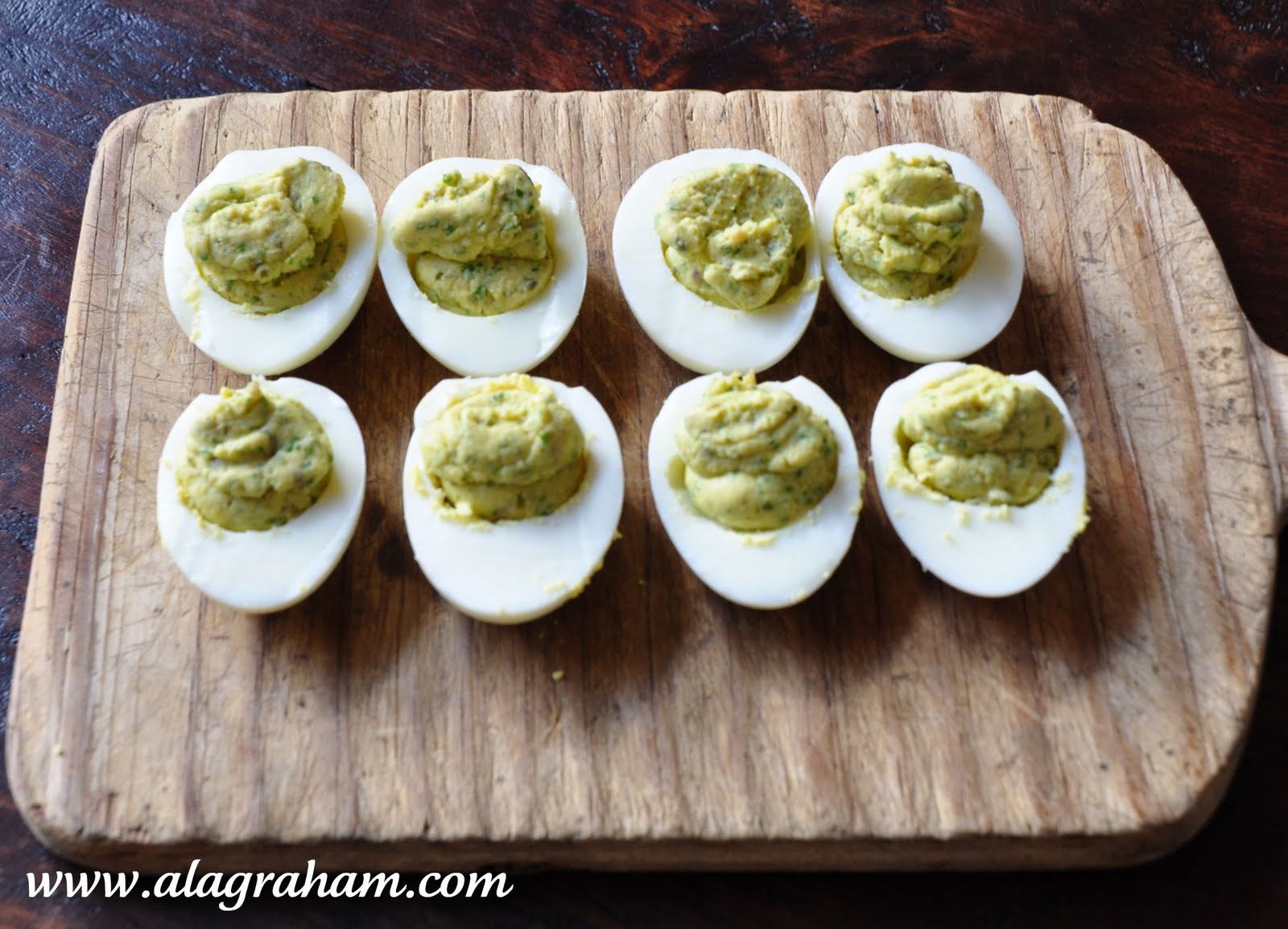 A LA GRAHAM HARD BOILED EGGS WITH GREEN SAUCE CLEAN EATING