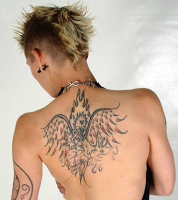 fenix on back tattoos for men