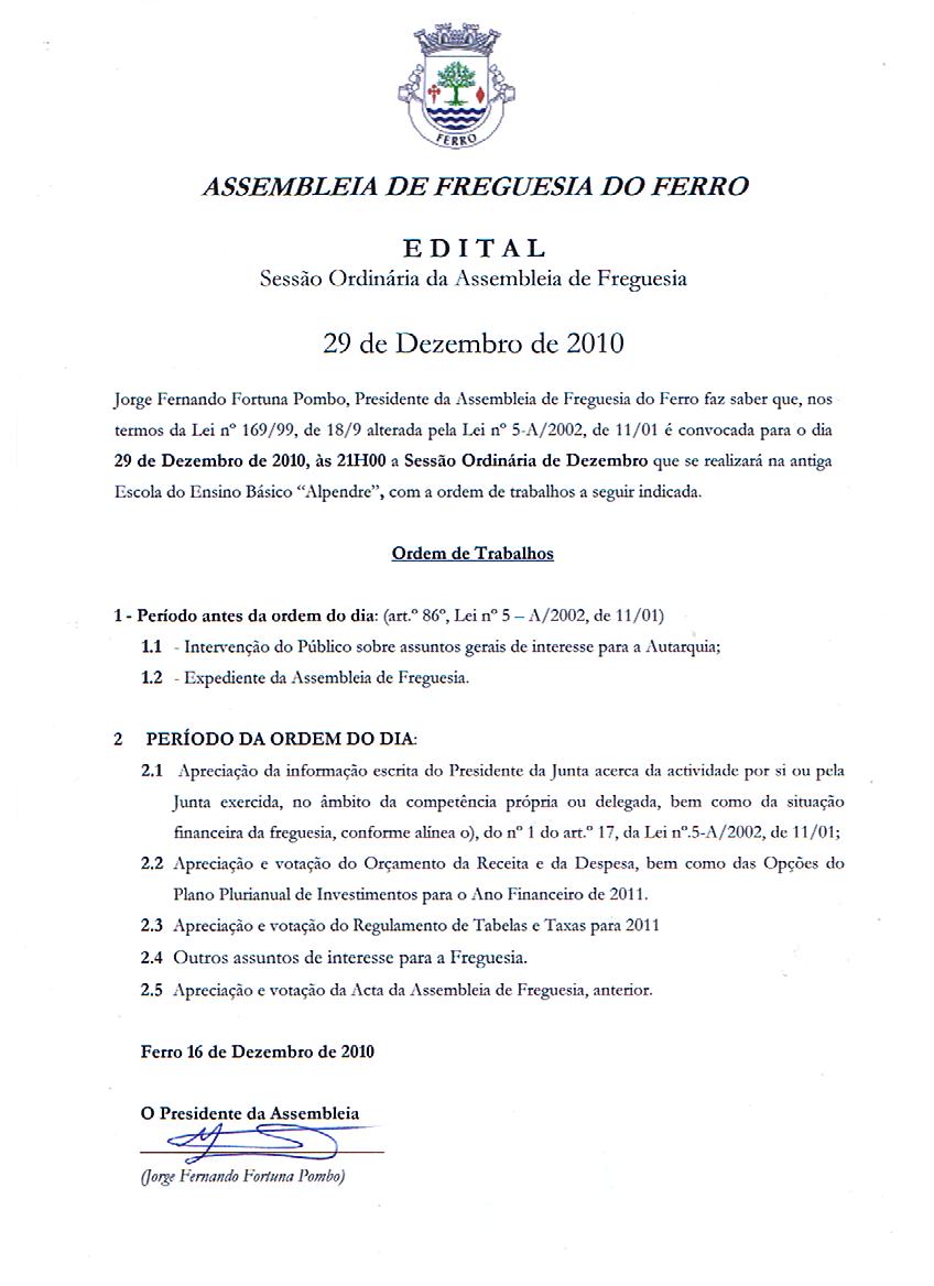 Junta de Freguesia do Ferro: UNITOM, de Paulo Cunha Ribeiro, empresário do  Ferro.