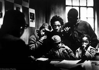 The Fontanelle Family, Bessie and Kenneth, Little Richard, Norman Jr. and Ellen at the Poverty Board in New York City, 1967