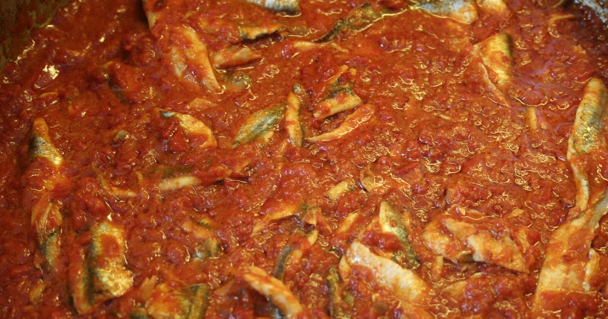 What's cooking? Fresh anchovies in a fiery red pepper sauce