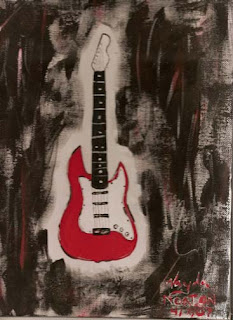 Artist Am I هنرمندمن هست My First Electric Guitar Painting