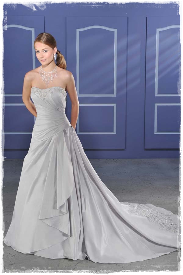 silver wedding dresses