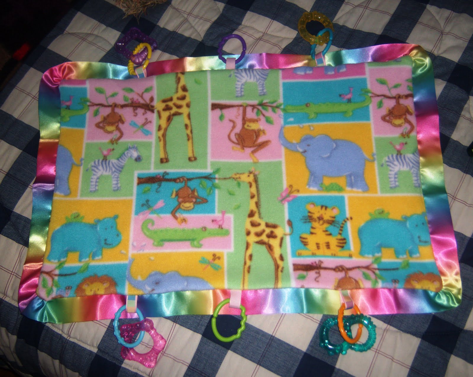 Gina'sCustomCreations Traveling Baby Blankets (With Attached Toys)