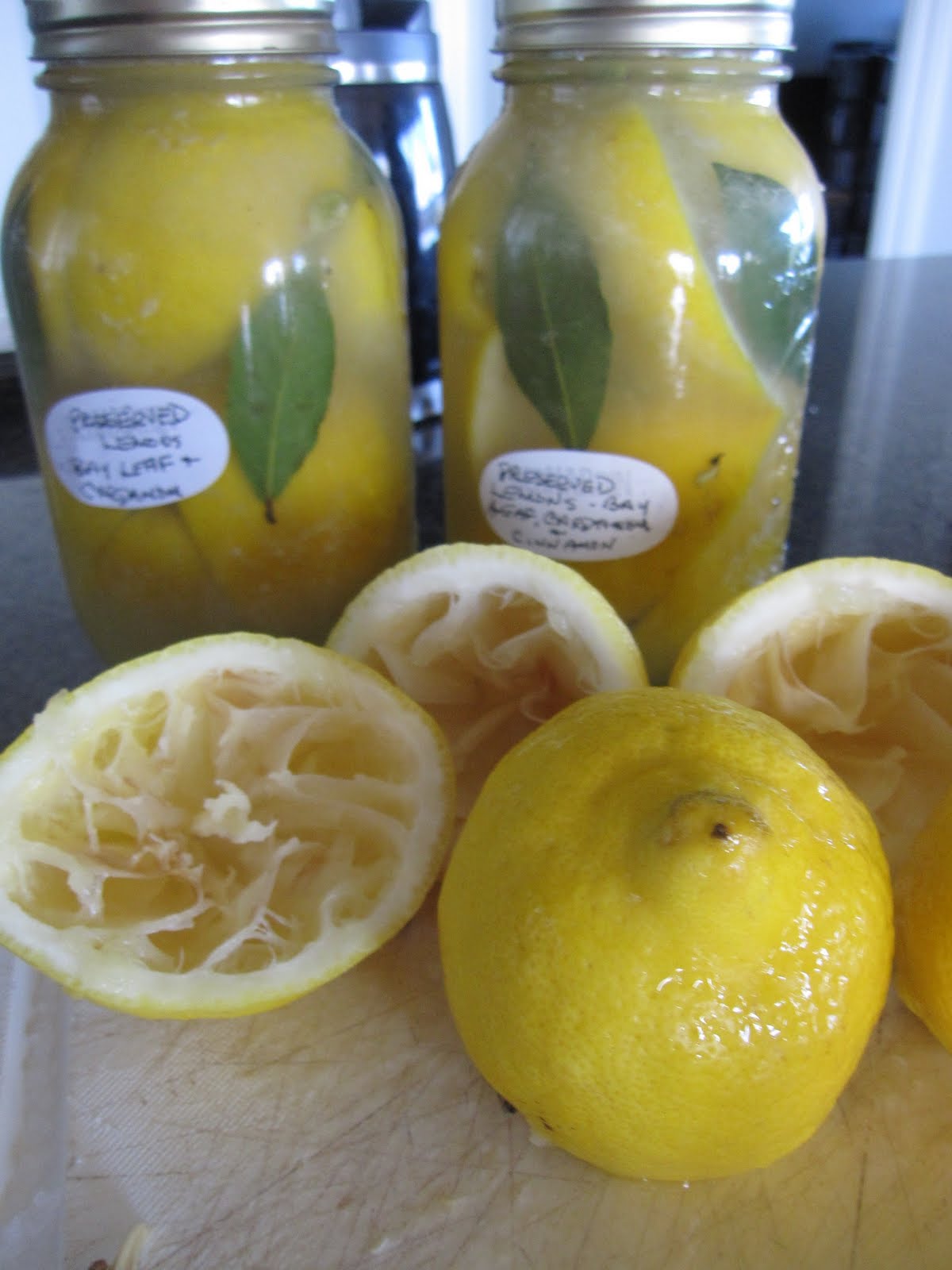 Recipes from 4EveryKitchen Preserved Lemons with Bay Leaf, Cardamom