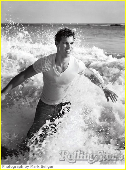 Taylor Lautner in a wet t-shirt