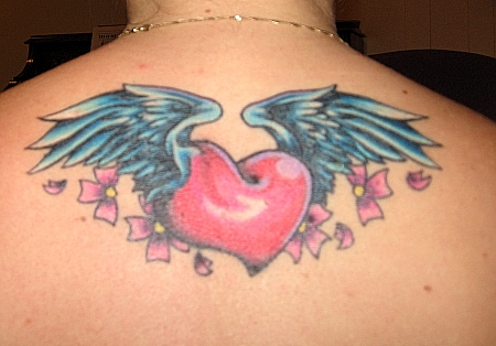 Winged Cross Tattoo. wings-cross-heart-tattoo angel