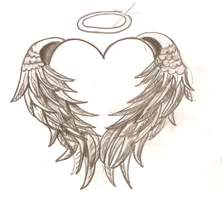 Heart With Angel Wings Tattoos | Angel Tattoo Designs