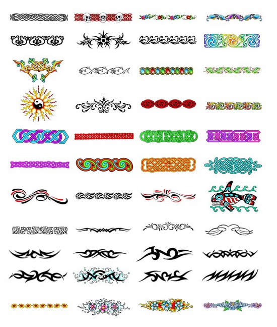 3 different kinds of tribal armband tattoo designs. tattoo arm bands