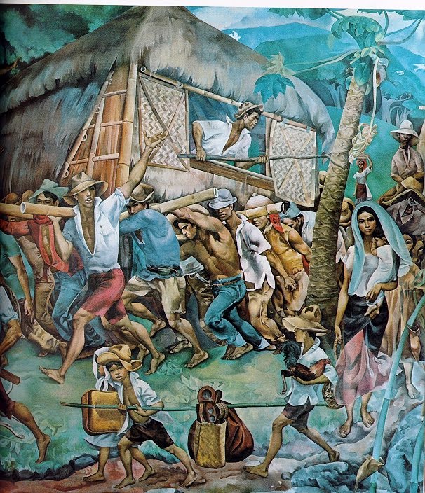 Philippine Paintings Bayanihan; Harana by Carlos "Botong" Francisco
