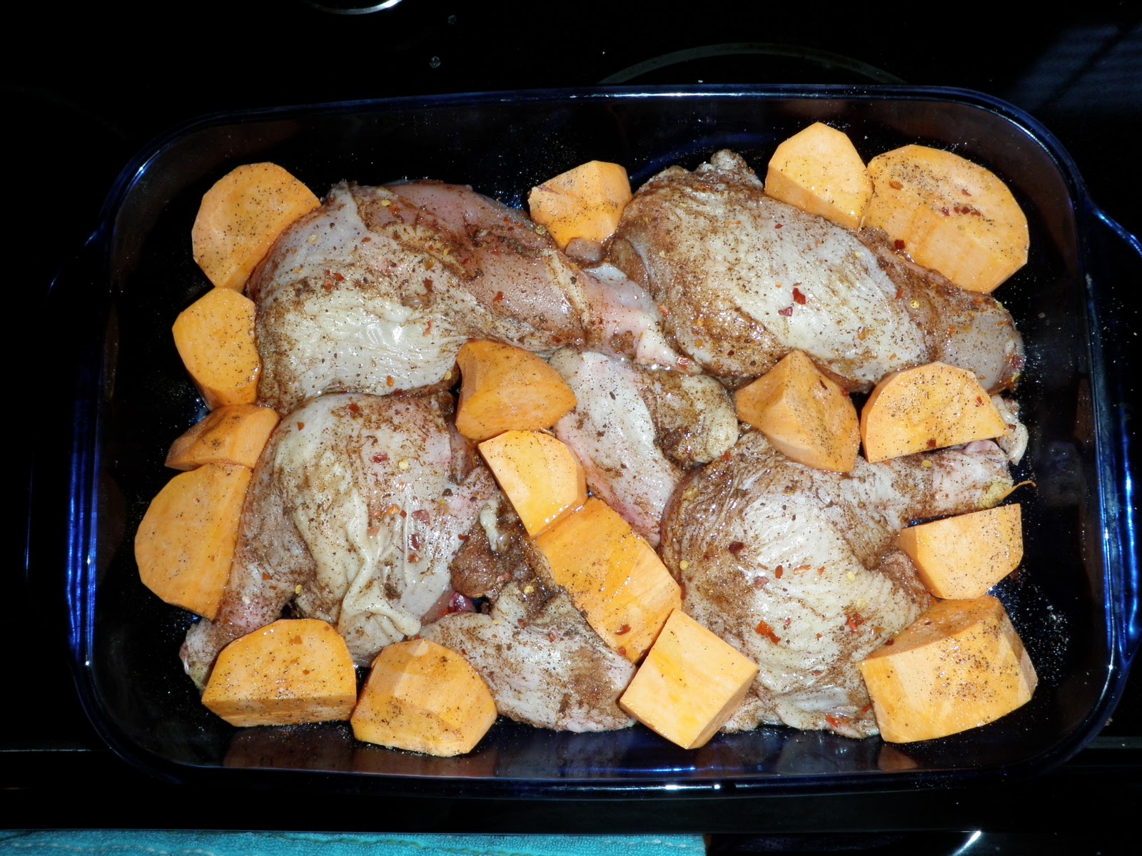 Green Dreams Detroit Caribbean Baked Chicken, Sweet Potato & Spicy