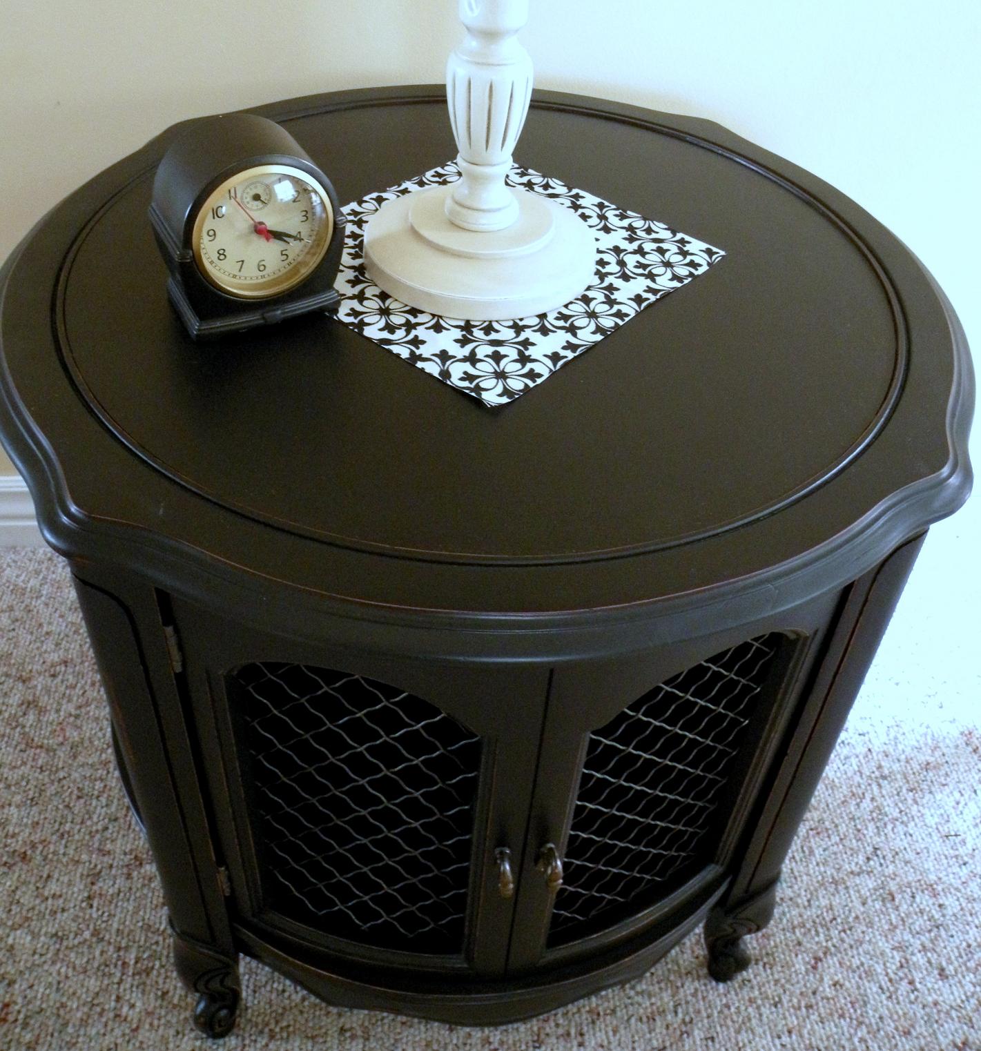 Aged to Perfection! Rustic Black Drum Table