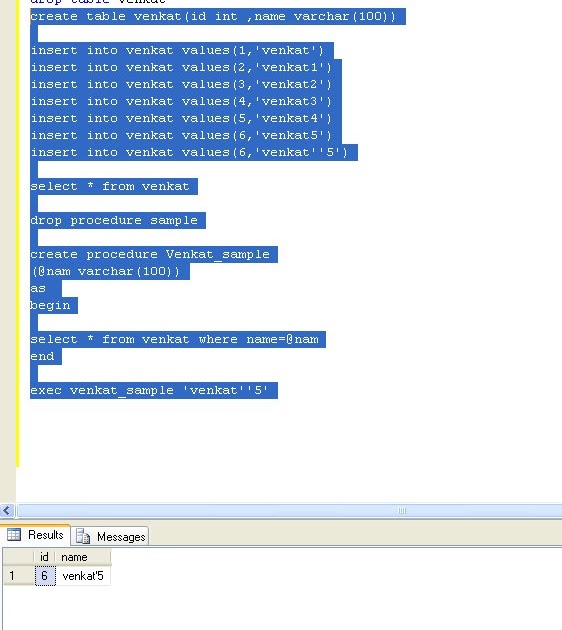 to SQLServer MVP Blog Handling single quotes in SQL Server