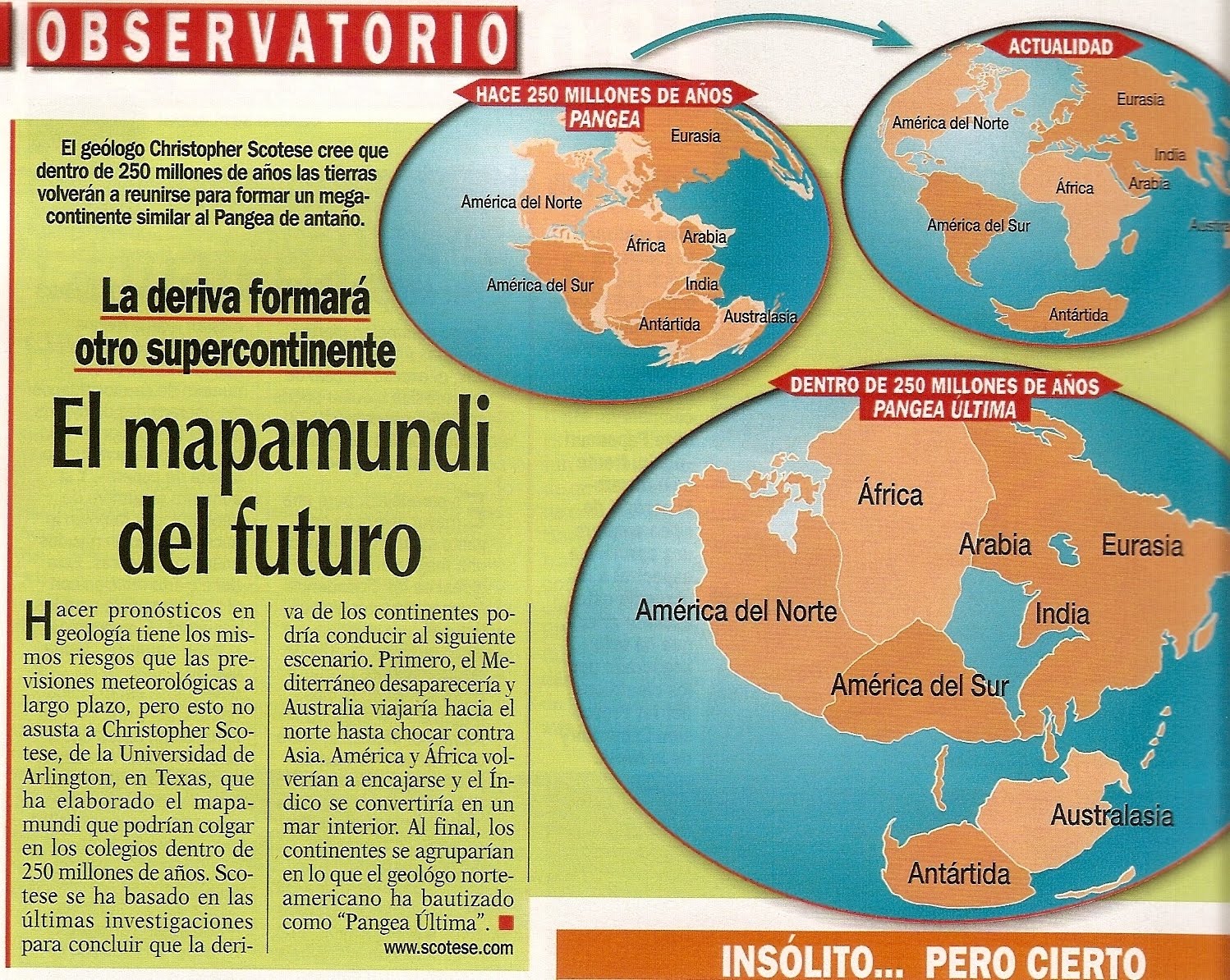 Mapa Pangea Última La Tierra dentro de 250 Millones de Años [Last