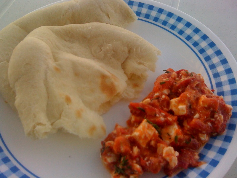 Navy Blue Kitchen Pita Bread and Htipiti