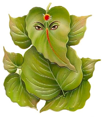 Lord Ganesha Beautiful Image in Leaf Ganesha Pictures, Lord Ganesh Images, 