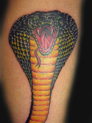 Colourfull Cobra Tattoo Design. Random Tattoo Quote: In Galatians 6:17, 