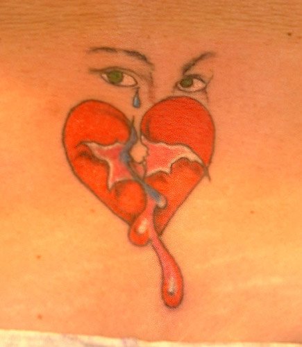 small heart tattoo behind ear. Tattoo Behind The Ear " Star & Heart 