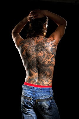 Chinese Dragon Tattoo Design on back body