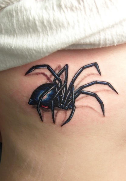 3d black widow spider tattoo