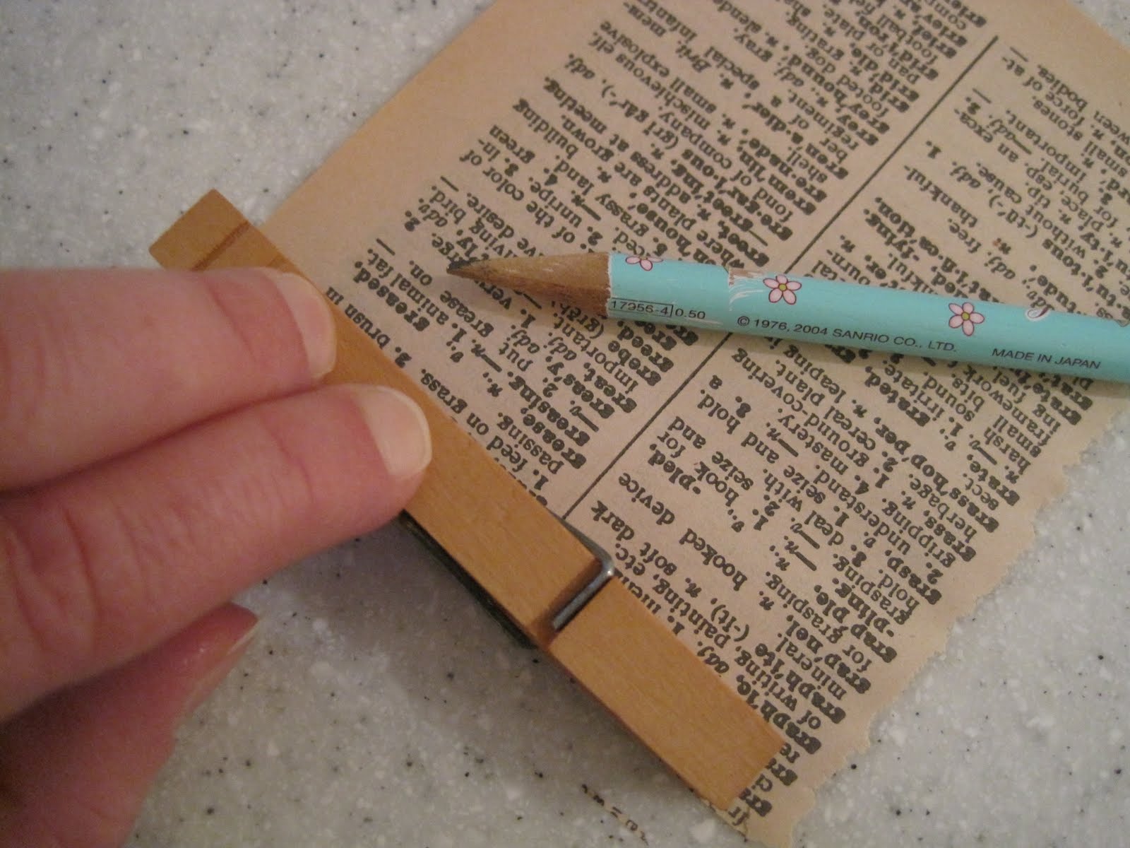 {Beautiful Nest} Clothespins meet dictionary....