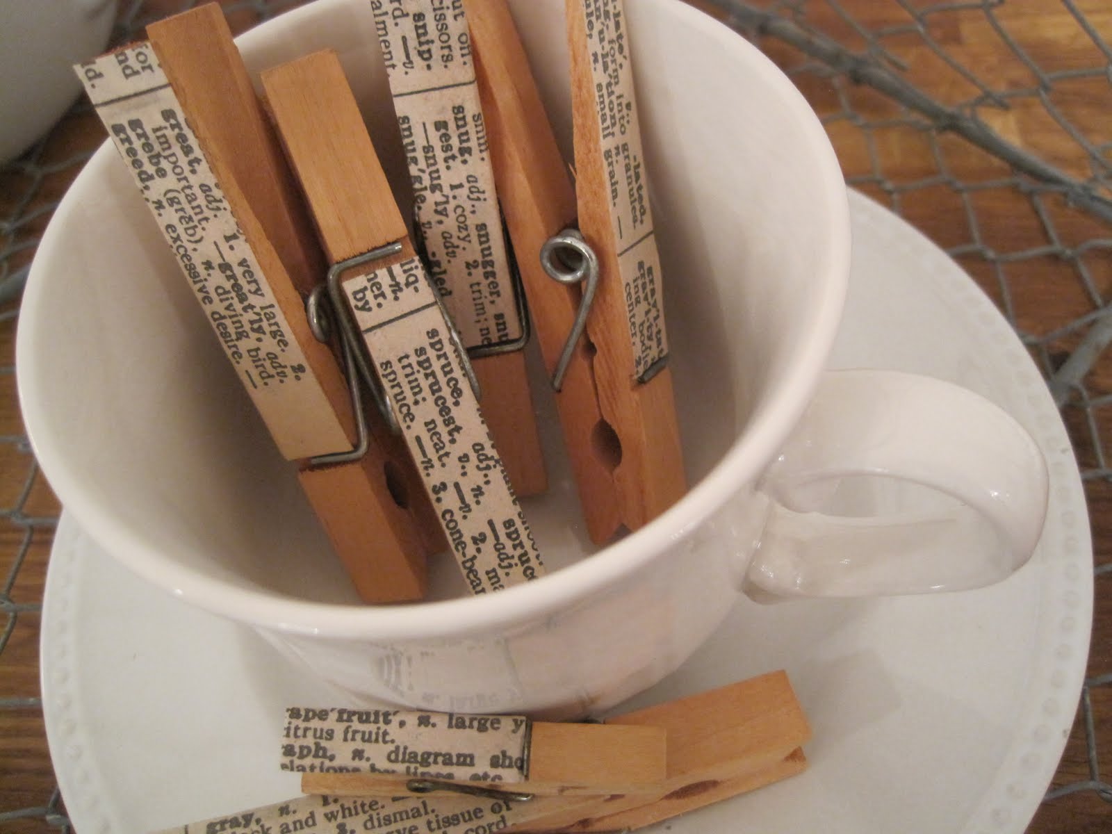 {Beautiful Nest} Clothespins meet dictionary....